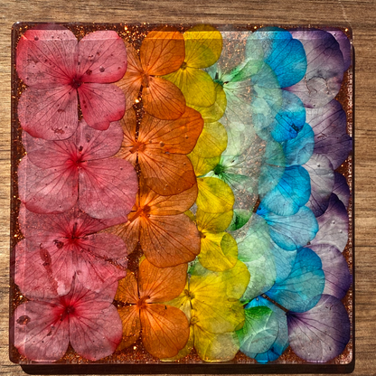 Rainbow Floral Coaster