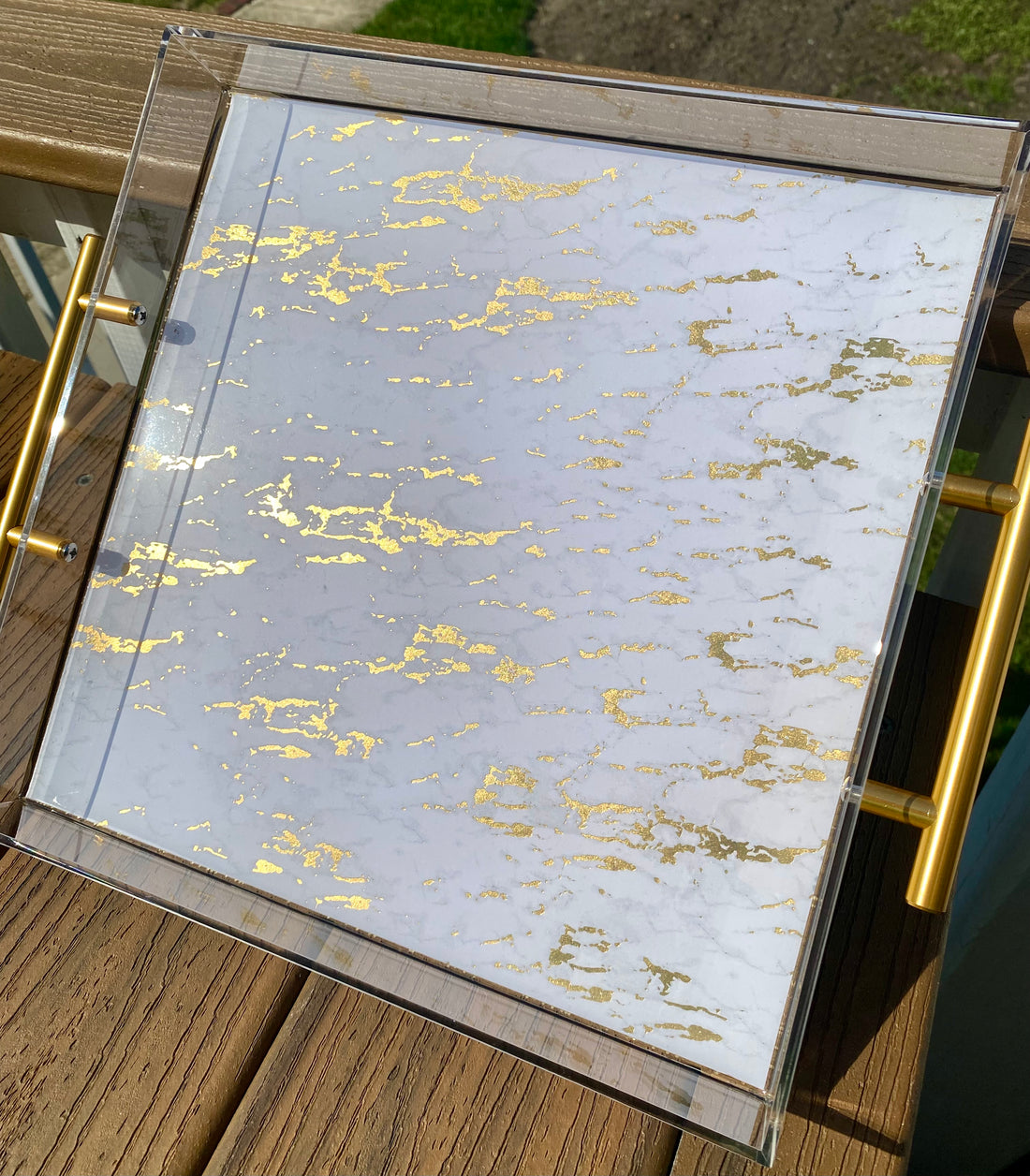 Luxe Gold Marble Tray