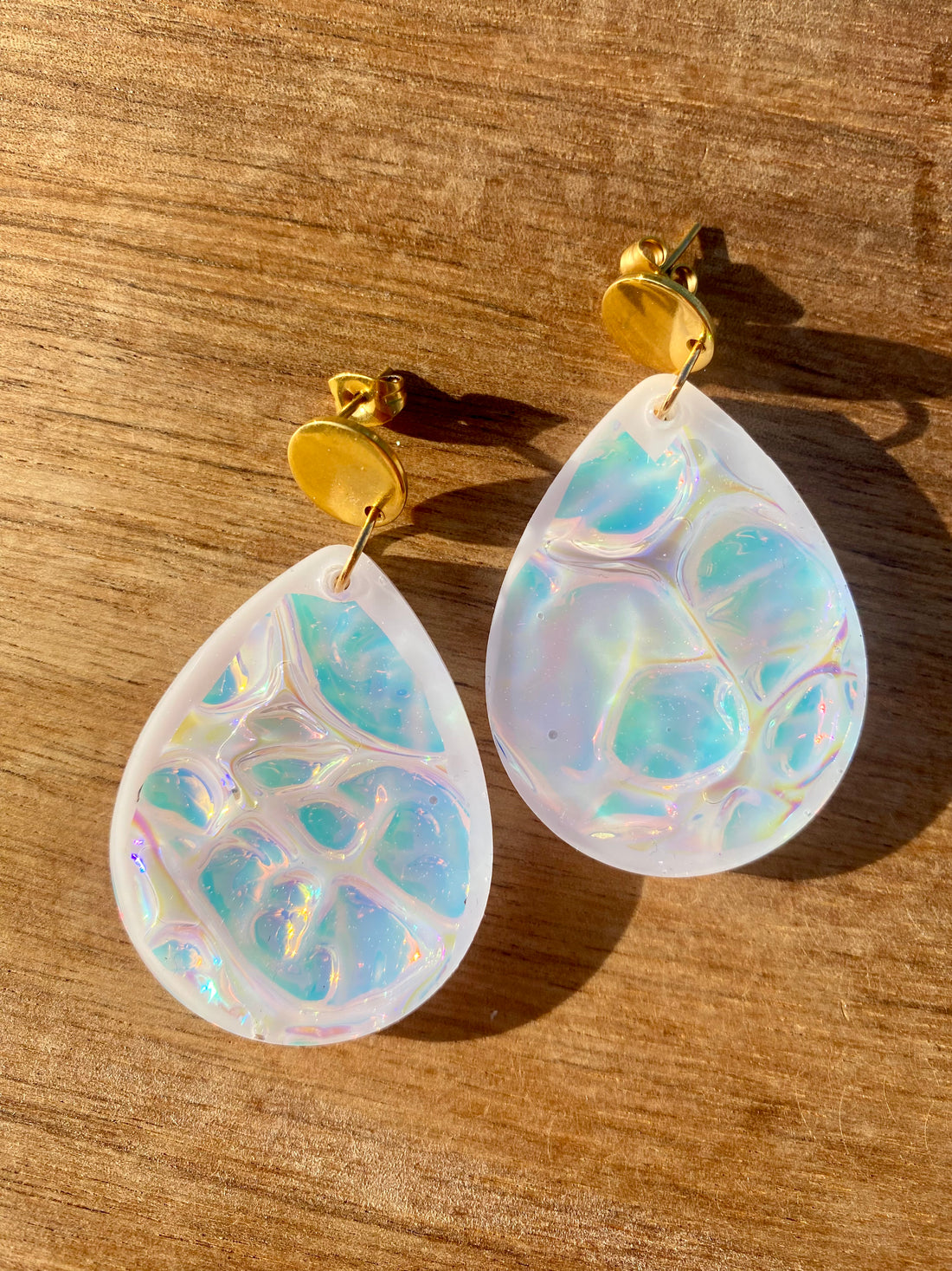 White Teardrop Crystal Earrings