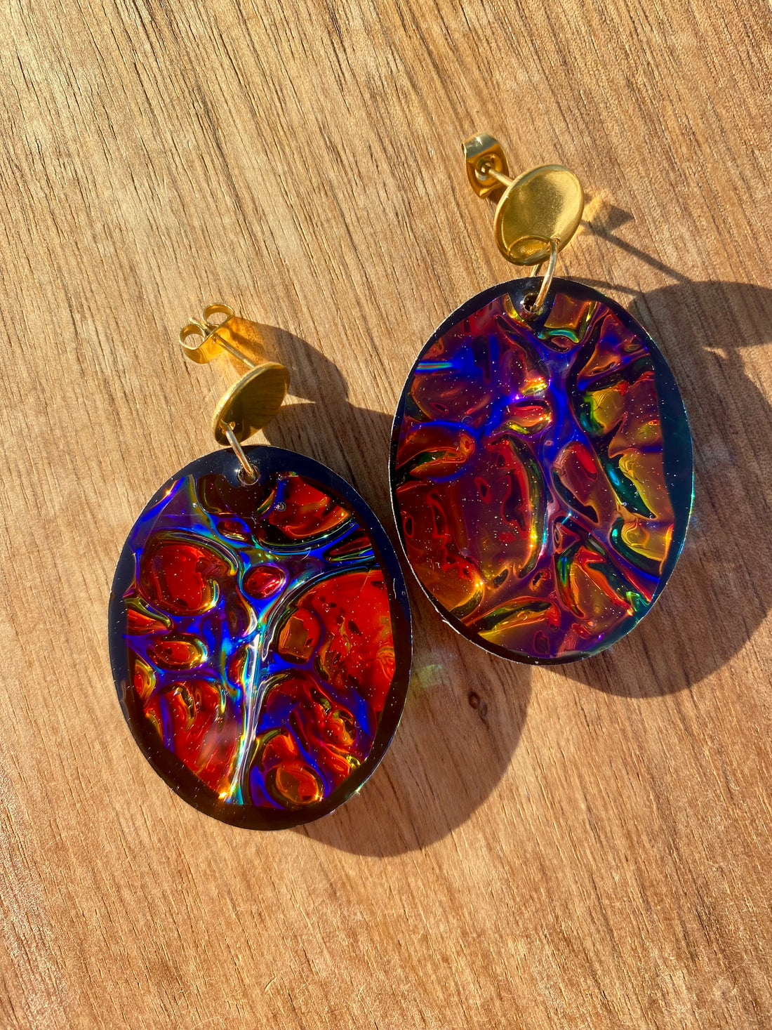 Black Oval Crystal Earrings