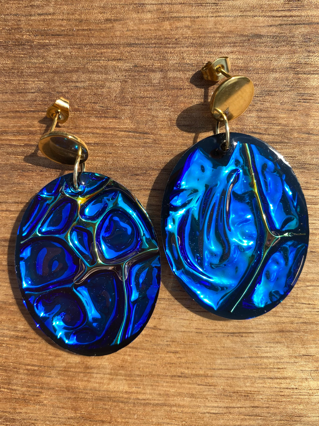 Blue Amethyst Statement Dangles-Oval