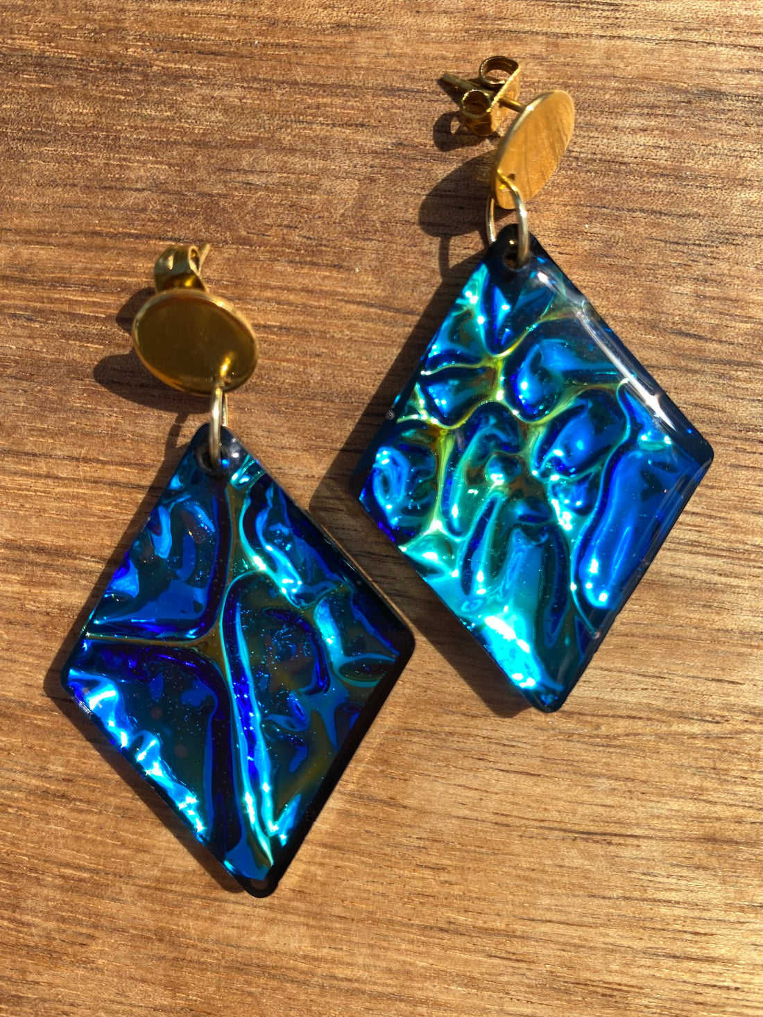 Blue Amethyst Statement Dangles-Diamond