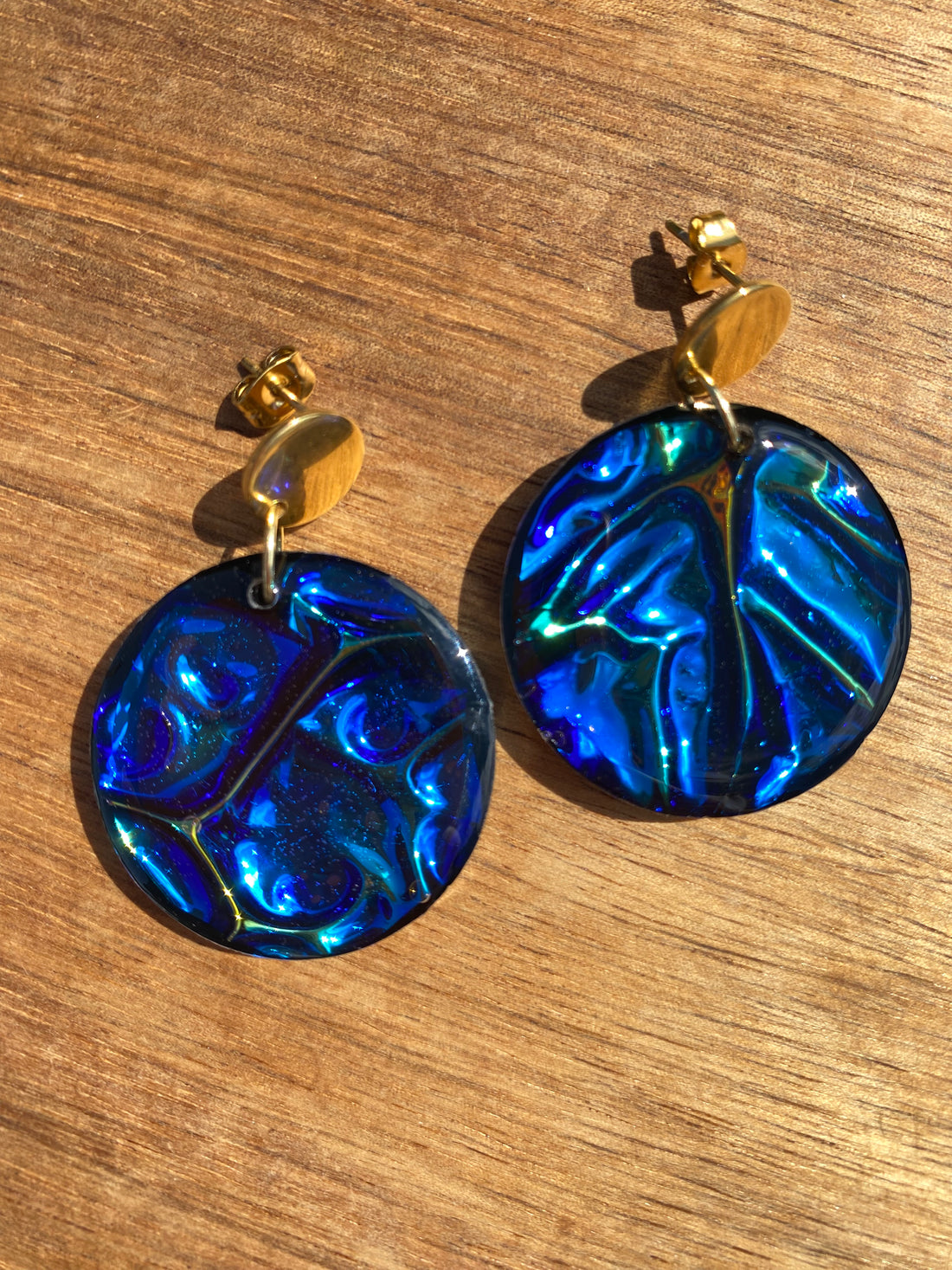 Blue Amethyst Statement Dangles-Circle