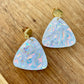 White Triangle Crystal Earrings