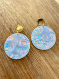 White Circle Crystal Earrings