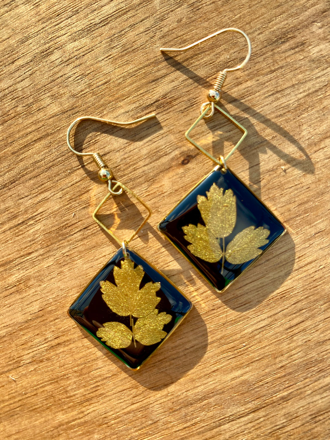 Gold Leaf Dangle Earrings