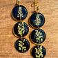Black Tiered Leaf Earrings