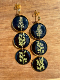 Black Tiered Leaf Earrings