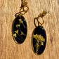 Oval Gold Flower Earrings