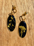 Oval Gold Flower Earrings