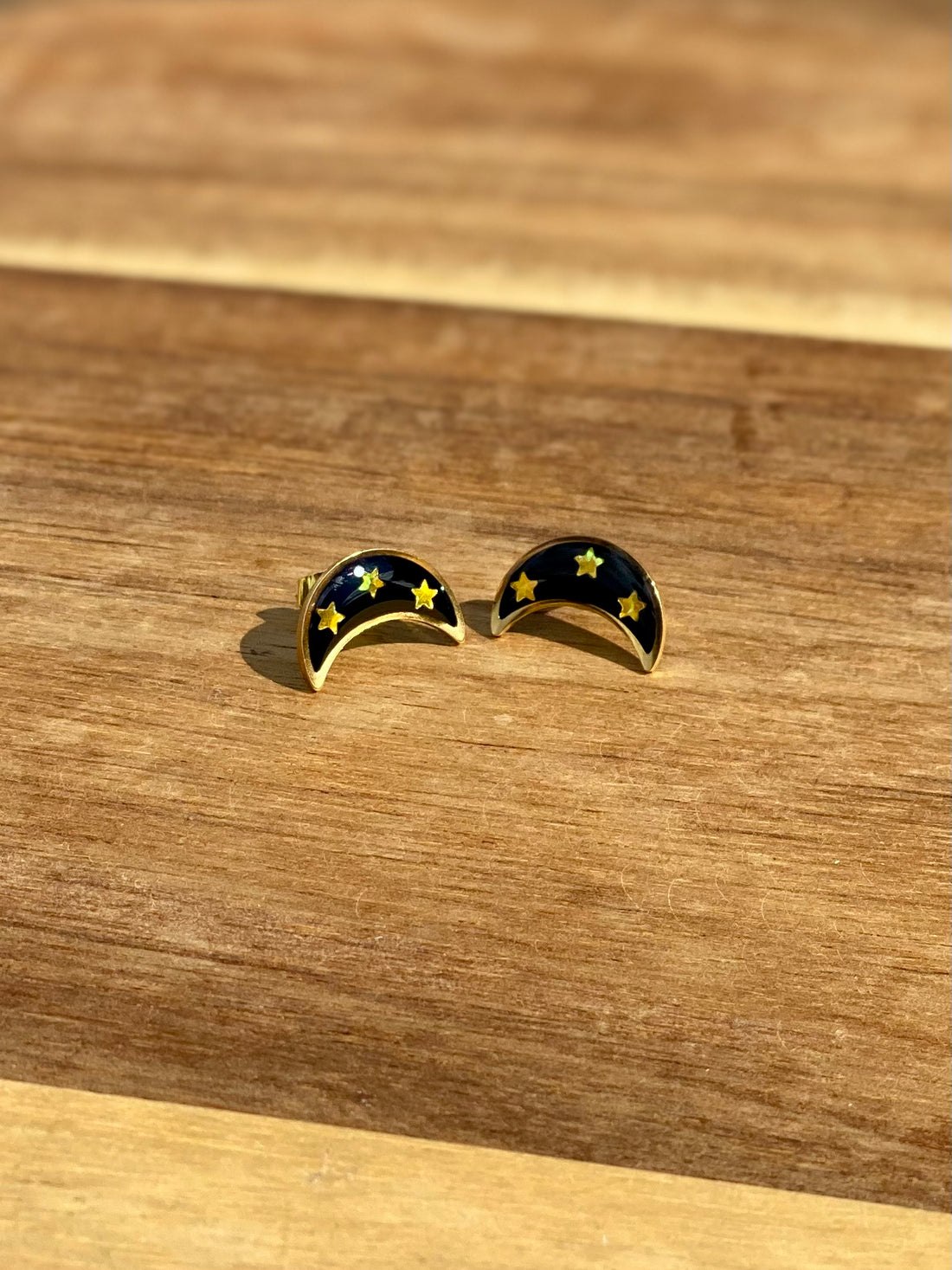 Black Moon Star Studs