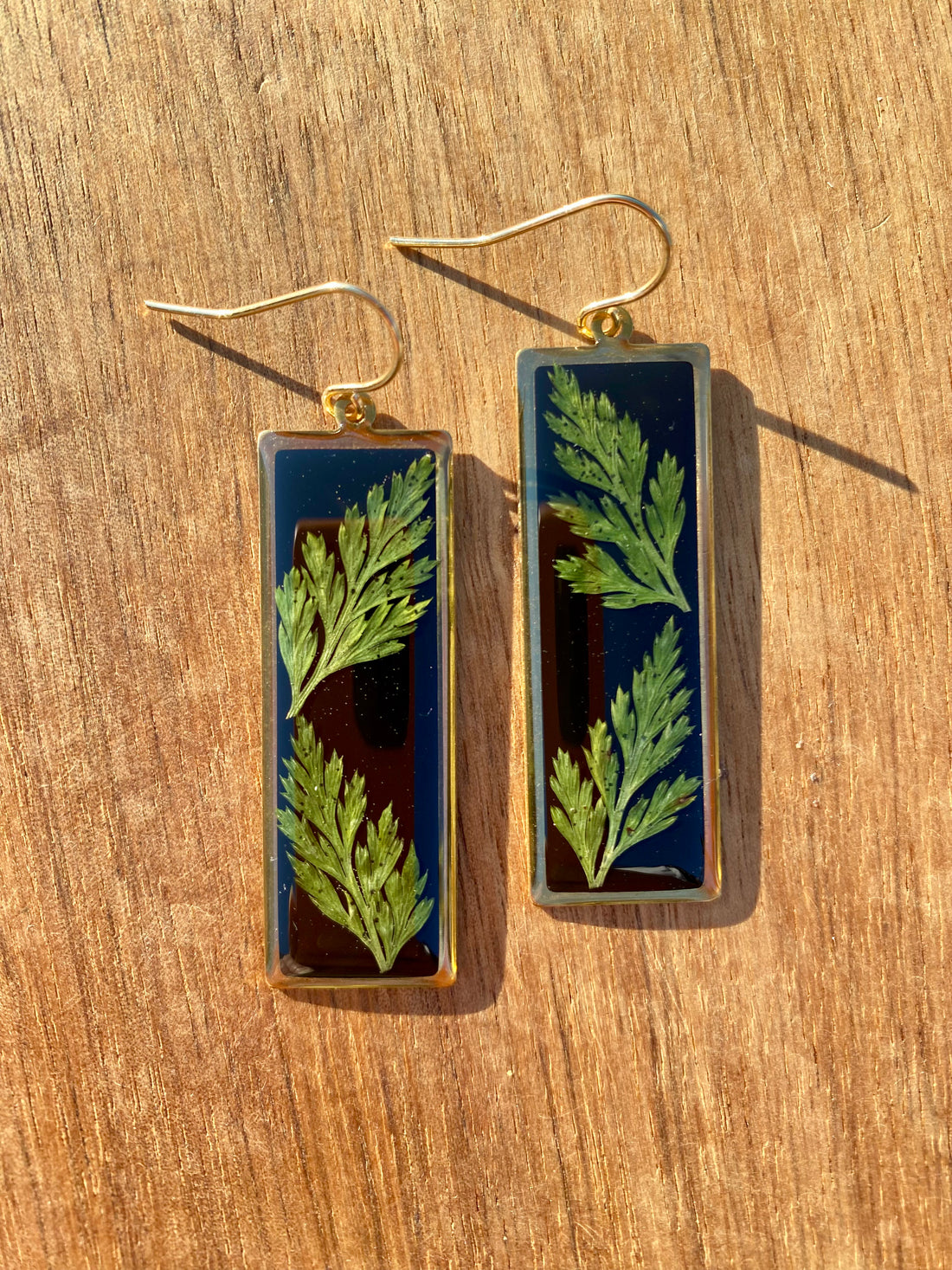 Black Fern Leaf Earrings