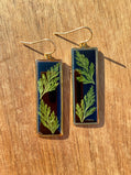 Black Fern Leaf Earrings