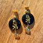 Round Green Leaf Earrings