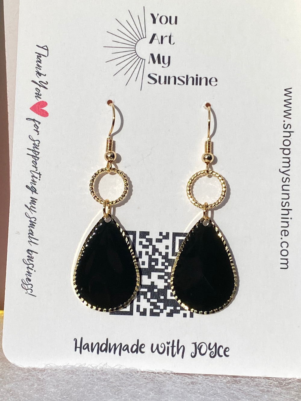 Black Teardrop Dangles