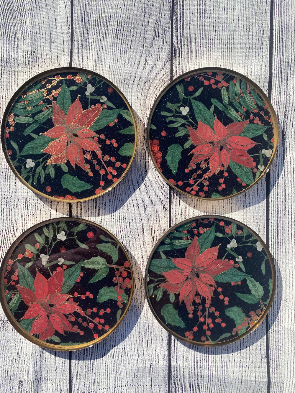 Luxe Poinsettia Coaster